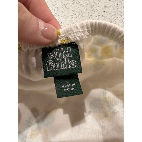 wild fable Women's Mini Dress White Green Size Large - Picture 3 of 3